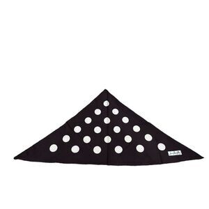 Vintage Jean Pierre Robin Neckerchief Head Wrap Black White Polka Dot Modern